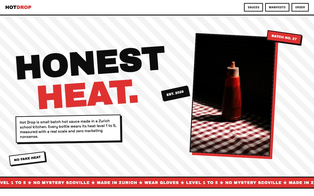 Screenshot of the Hot Drop starter design