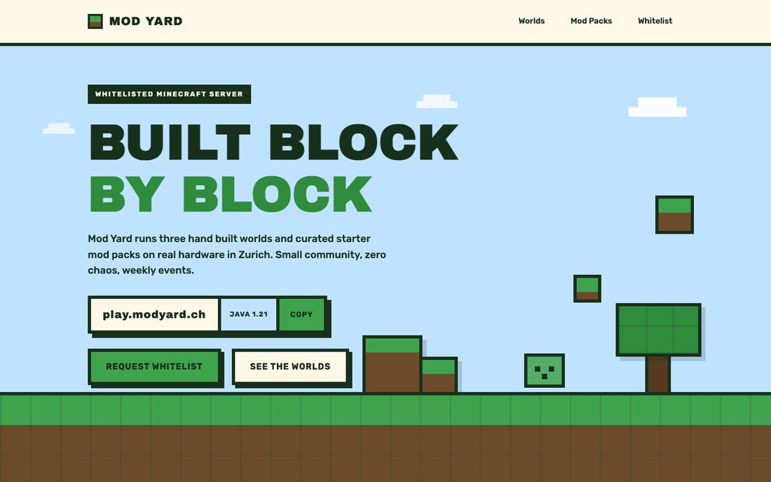 Screenshot of the Mod Yard starter design